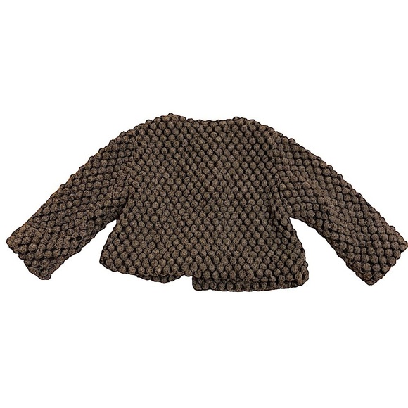 GENUINE Kids From Oshkosh Grey Wool Blend Pom Pom Sweater Jacket Size 3T - Picture 2 of 9